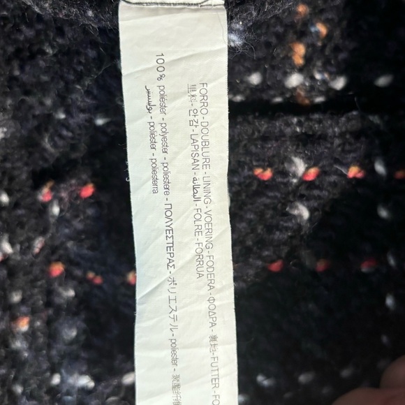 ZARA Sz S-M Trf Collection Black Plaid Wool Blend Metallic Snap Front Jacket - Picture 9 of 13